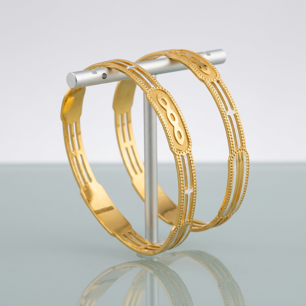Triple-Line CNC Fancy Bracelet with Geometric Motifs