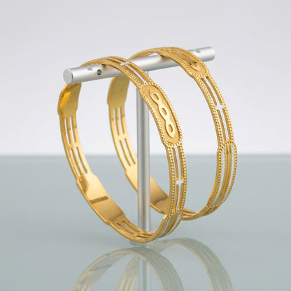 Triple-Line CNC Fancy Bracelet with Geometric Motifs