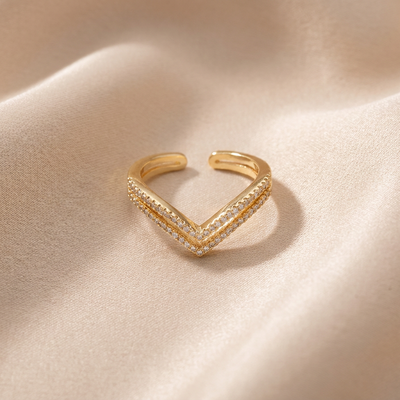 Premium Chevron Pattern Adjustable Ring