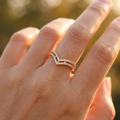 Premium Chevron Pattern Adjustable Ring