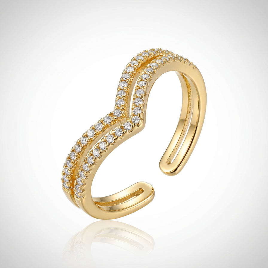 Premium Chevron Pattern Adjustable Ring