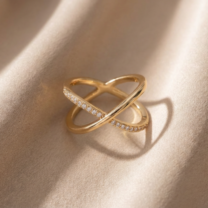 Elegant Criss Cross Statement Ring