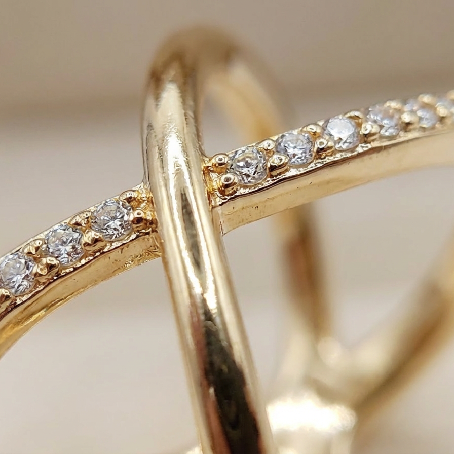 Elegant Criss Cross Statement Ring