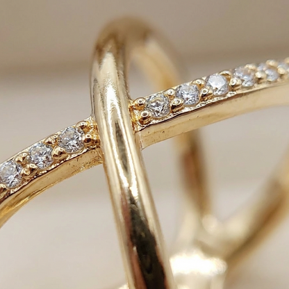 Elegant Criss Cross Statement Ring
