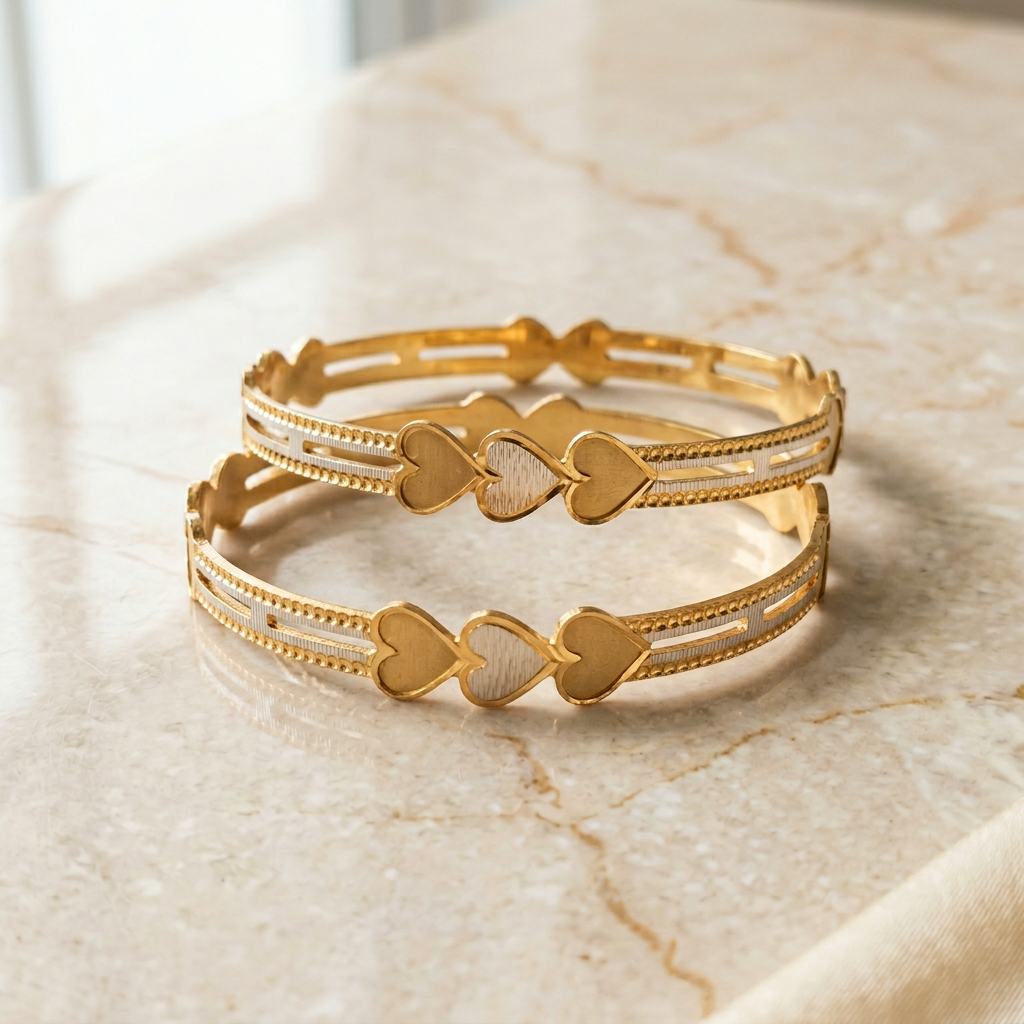 Heart Motif Designer Bracelet Pair