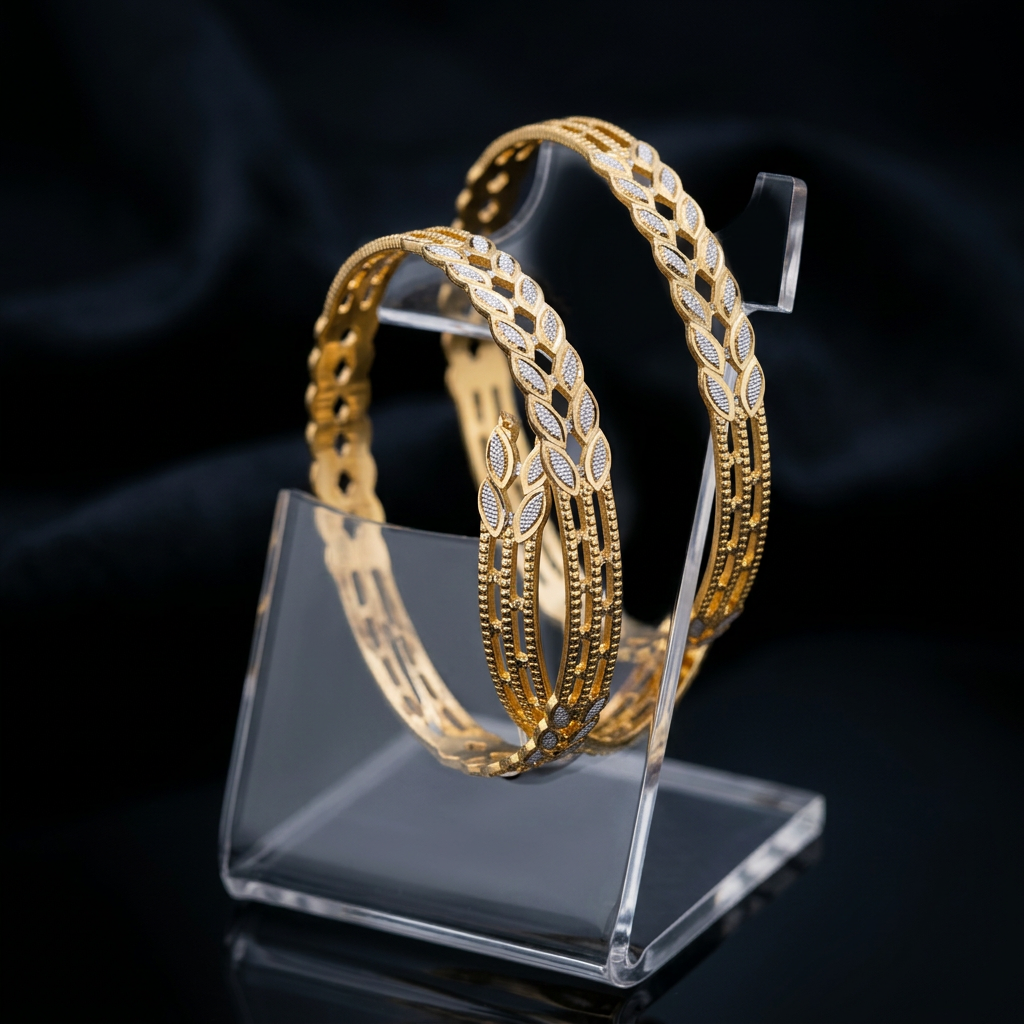 CNC Laser-Cut Leaf Pattern Bracelet
