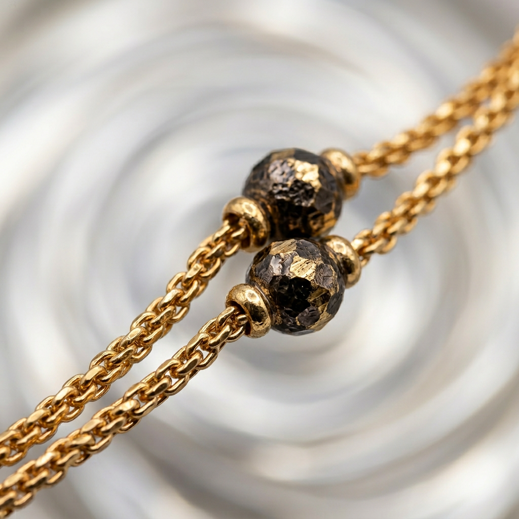 Double Line Beaded Chain Necklace