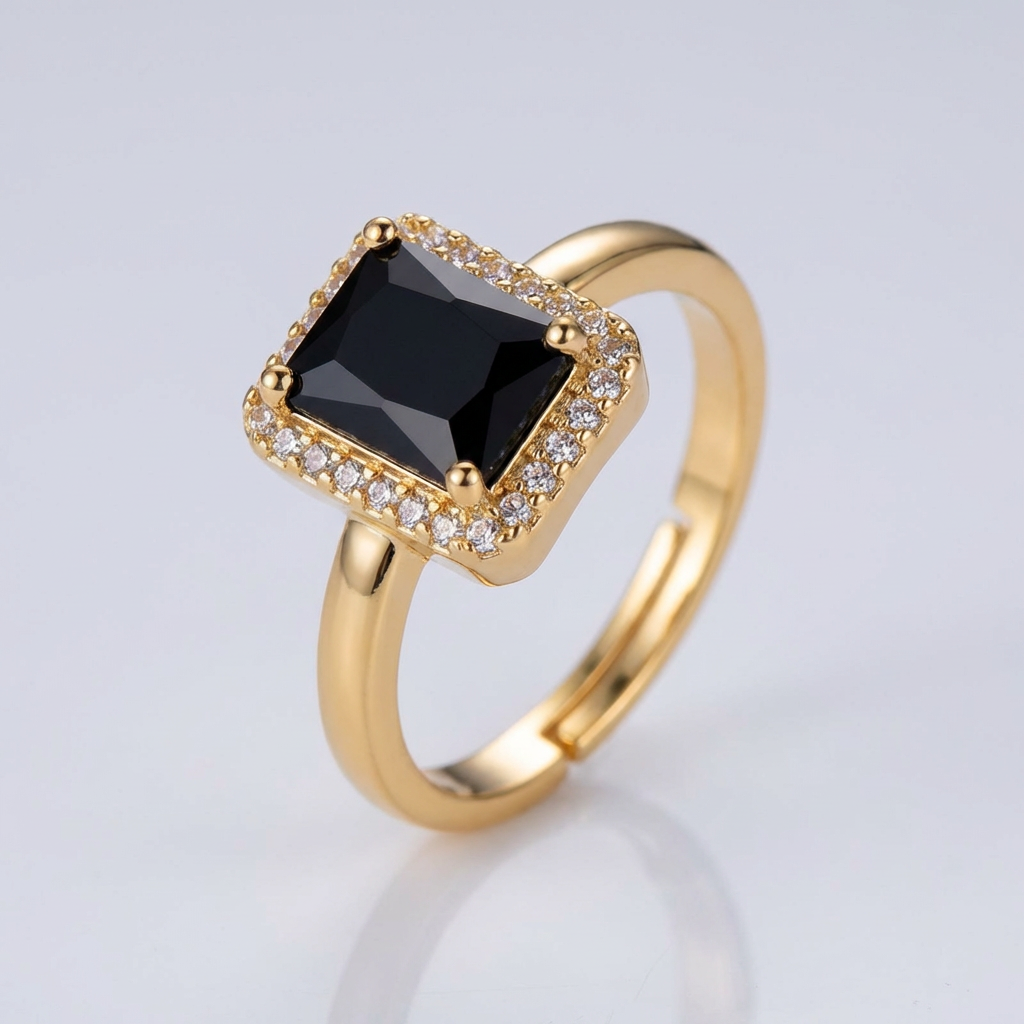Designer Square Halo Statement Ring