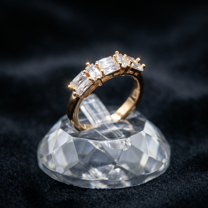 Modern Baguette Design Statement Ring