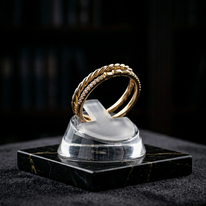 Triple-Layer Adjustable Cuff Ring