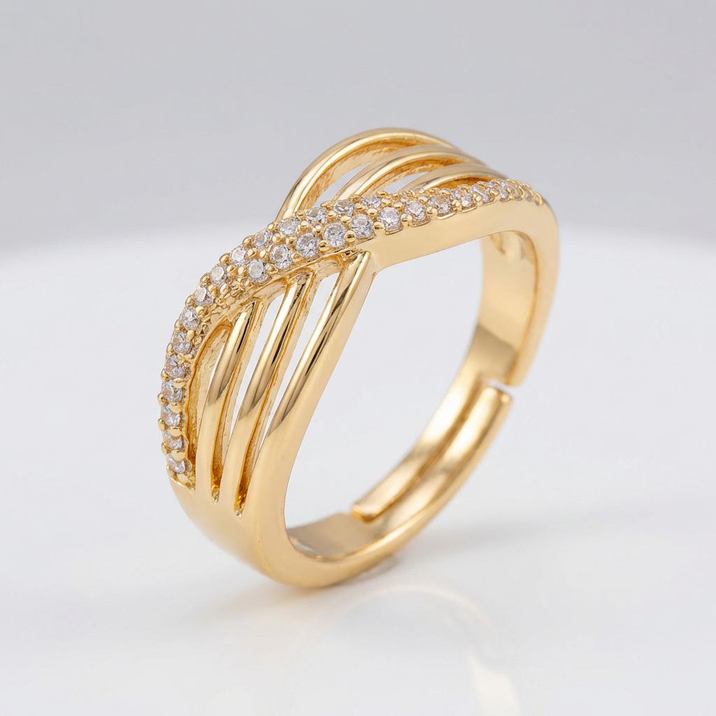 Elegant Multi-Row Crossover Statement Ring