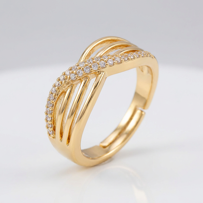 Elegant Multi-Row Crossover Statement Ring