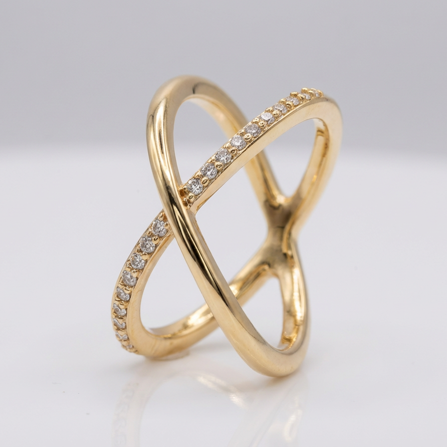 Elegant Criss Cross Statement Ring