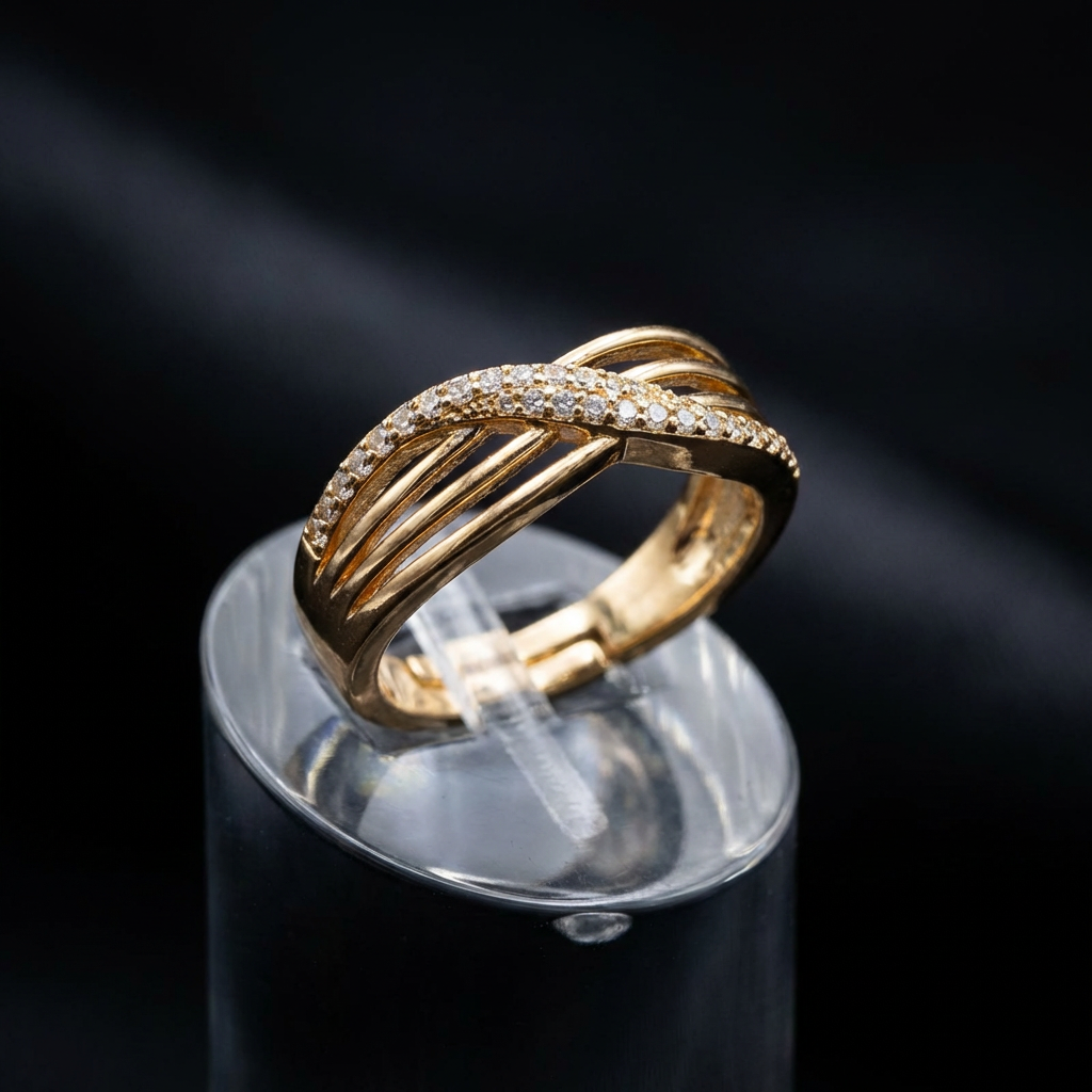 Elegant Multi-Row Crossover Statement Ring