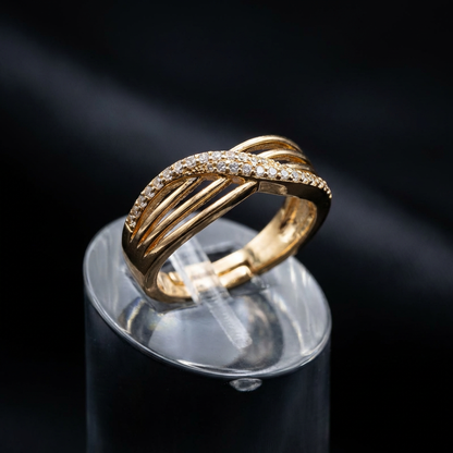 Elegant Multi-Row Crossover Statement Ring