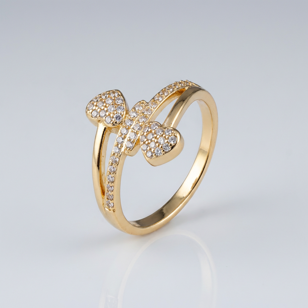 Romantic Two Heart Bypass Ring