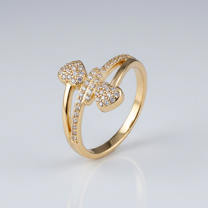 Romantic Two Heart Bypass Ring