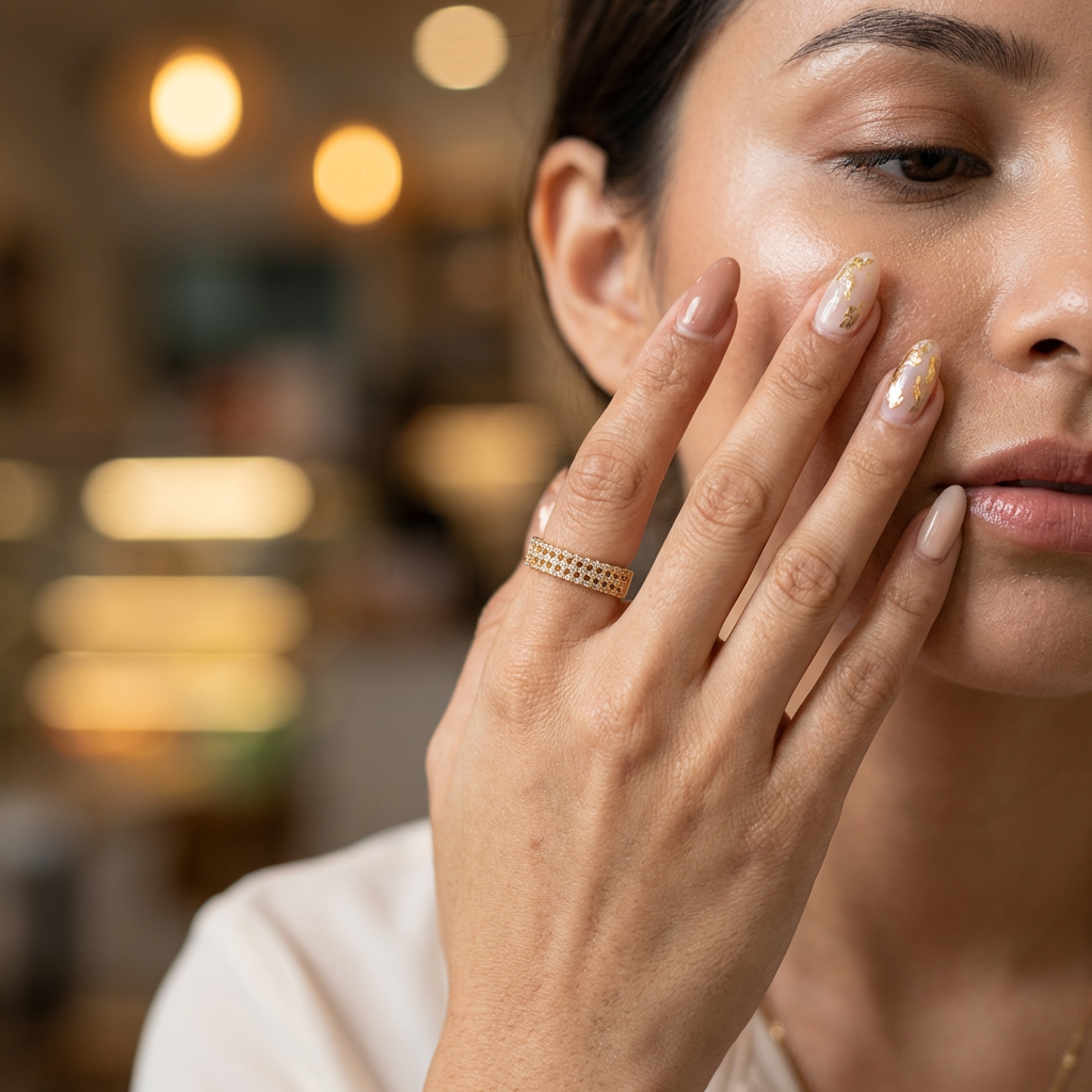 Modern Three-Line Statement Ring