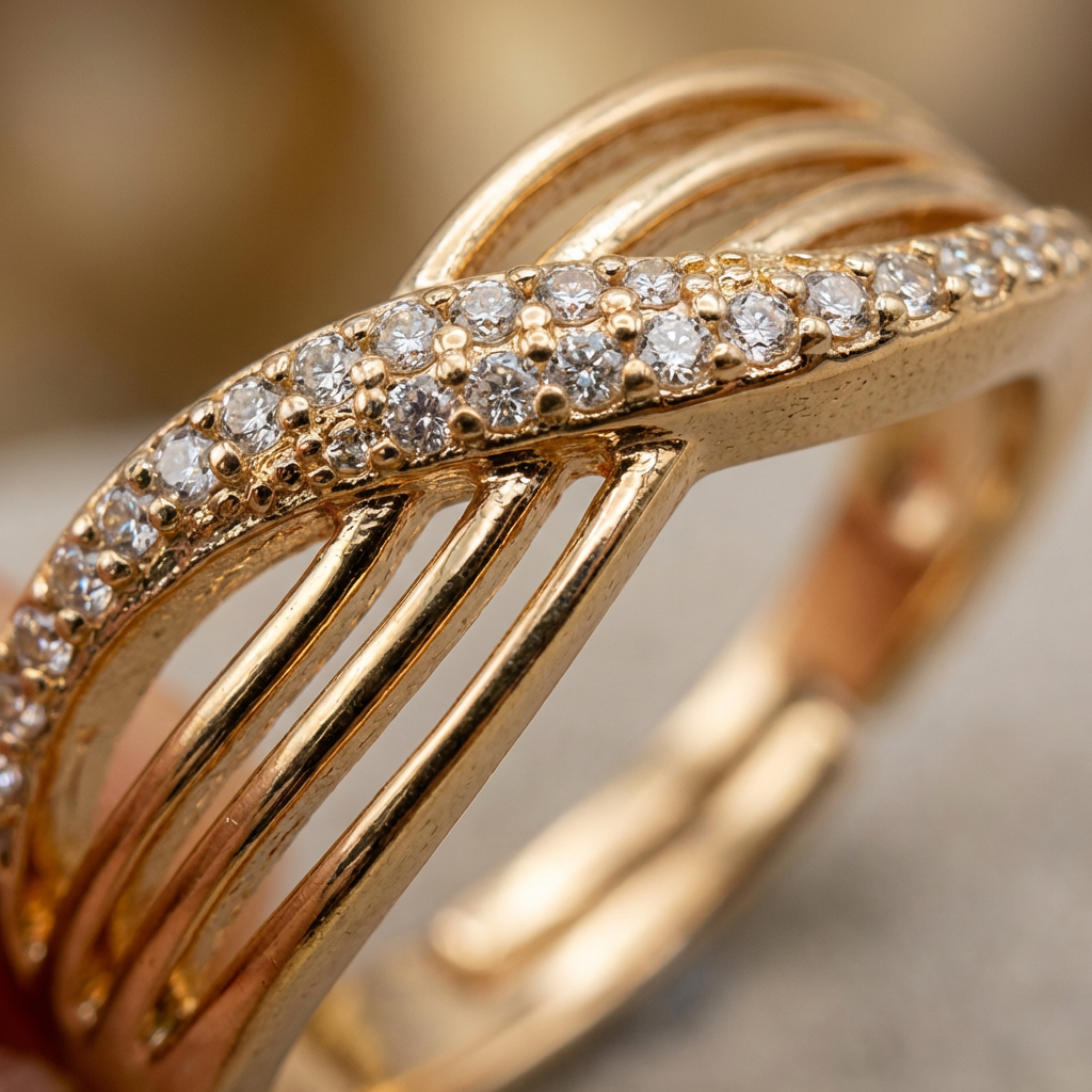 Elegant Multi-Row Crossover Statement Ring