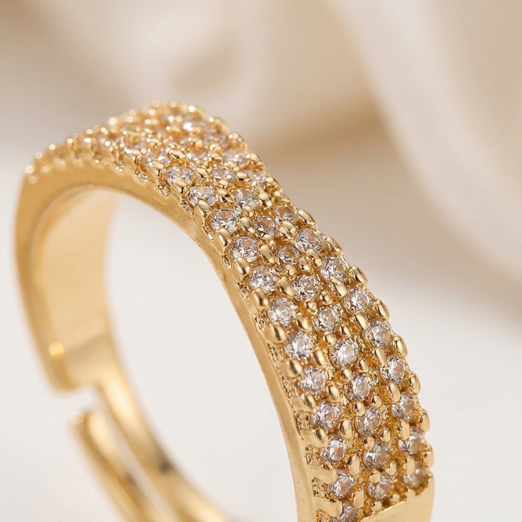 Modern Multi-Row Statement Ring with Center Detail