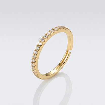 Minimalist Stone Studded Adjustable Band Ring