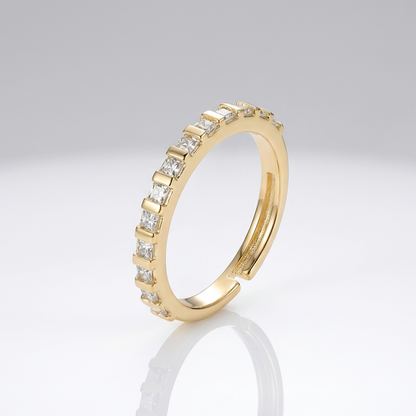 Stylish Baguette Half Band Ring