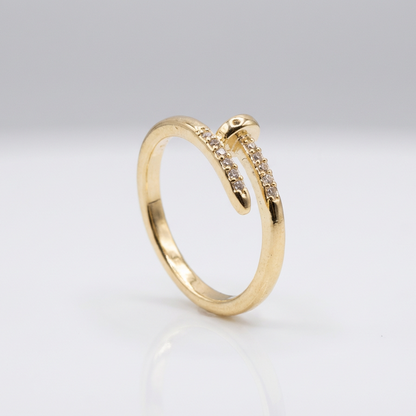 Adjustable Nail Wrap Ring with CZ Pave Detail