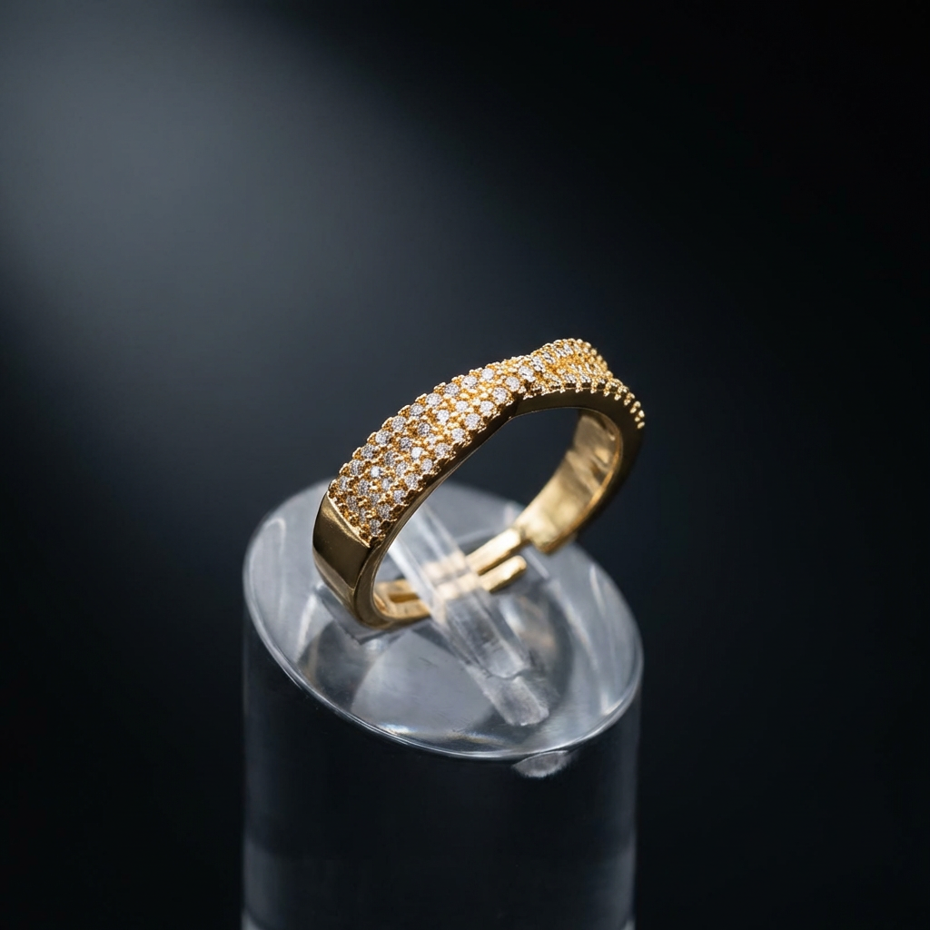 Modern Three-Line Statement Ring