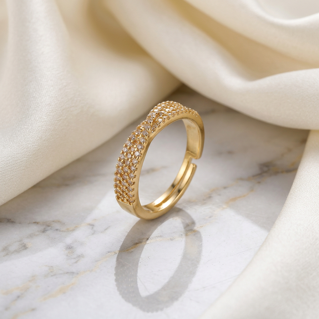 Modern Three-Line Statement Ring