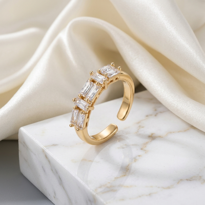 Modern Baguette Design Statement Ring