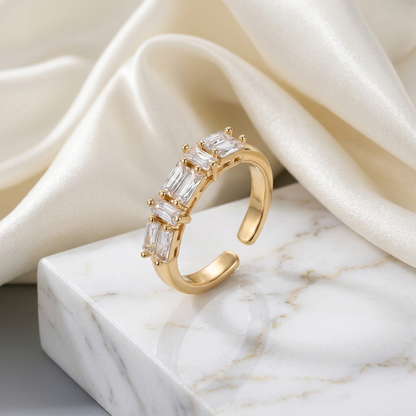 Modern Baguette Design Statement Ring