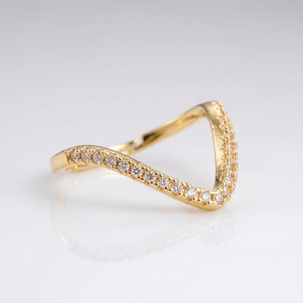Stylish V-Shaped Designer Ring