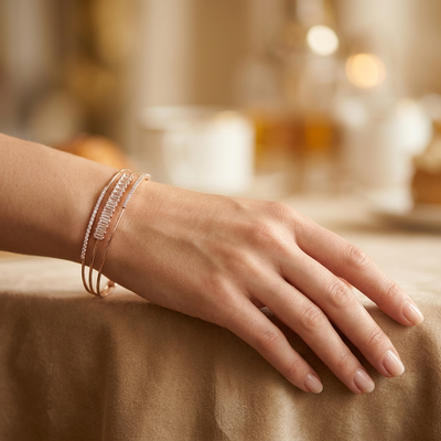 Baguette Cut Tri-Line Bracelet