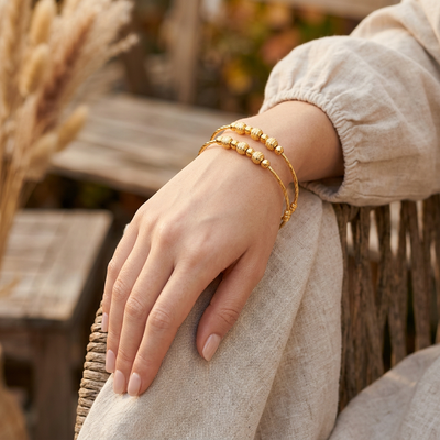 Beaded Designer Bracelet – Ball-and-Pipe Pattern