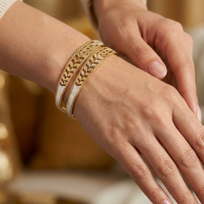 Intricate Leaf Motif CNC Bracelet