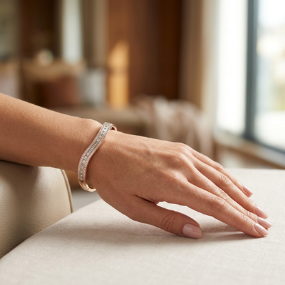 Triple Row Baguette Channel Bracelet