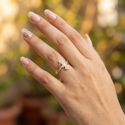 Romantic Two Heart Bypass Ring