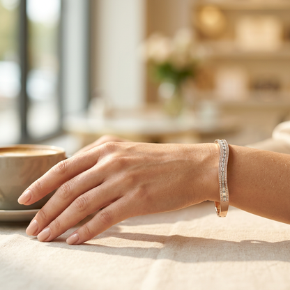 Triple Row Baguette Channel Bracelet
