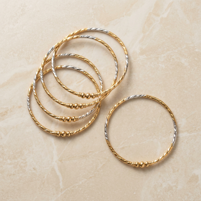 Dual-Tone Open-Ended Kada Bracelet