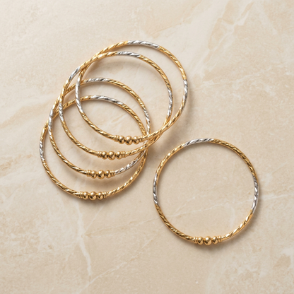 Dual-Tone Open-Ended Kada Bracelet