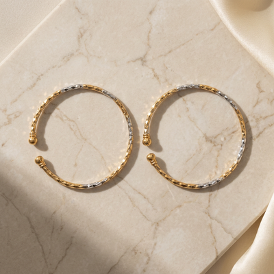CNC Machine-Cut Two-Tone Geometric Bracelet