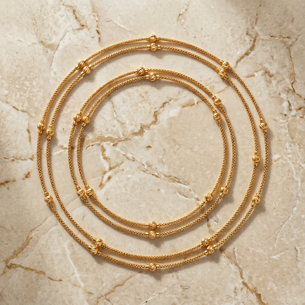 Dual Tone Beaded Jewellery Set with Adjustable Fit