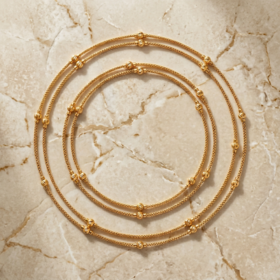 Dual Tone Beaded Jewellery Set with Adjustable Fit