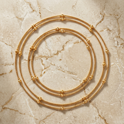 Dual Tone Beaded Jewellery Set with Adjustable Fit