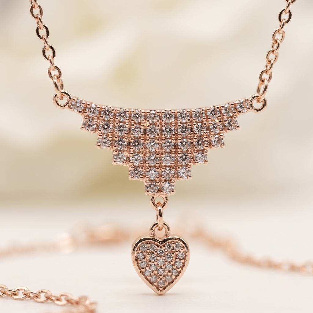 Elegant Pave Stone Drop Necklace
