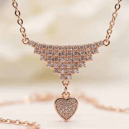 Elegant Pave Stone Drop Necklace