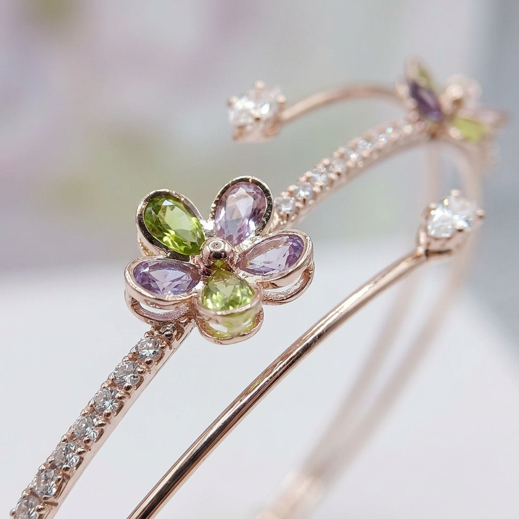 Korean Inspired Layered Flower Bracelet