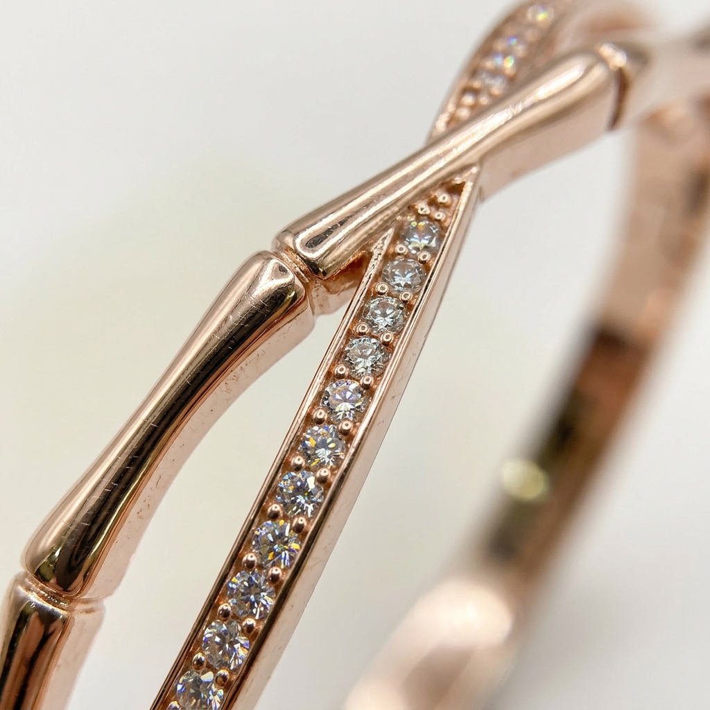 Bamboo-Textured Openable Bracelet