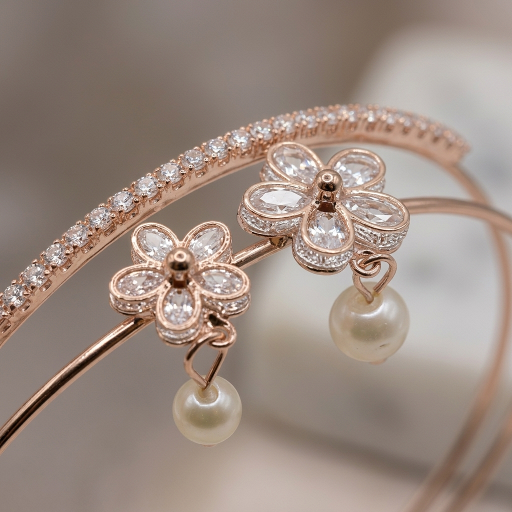 Designer Inspired Bloom & Pearl Bracelet