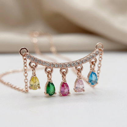 Elegant Crystal Bar Charm Necklace